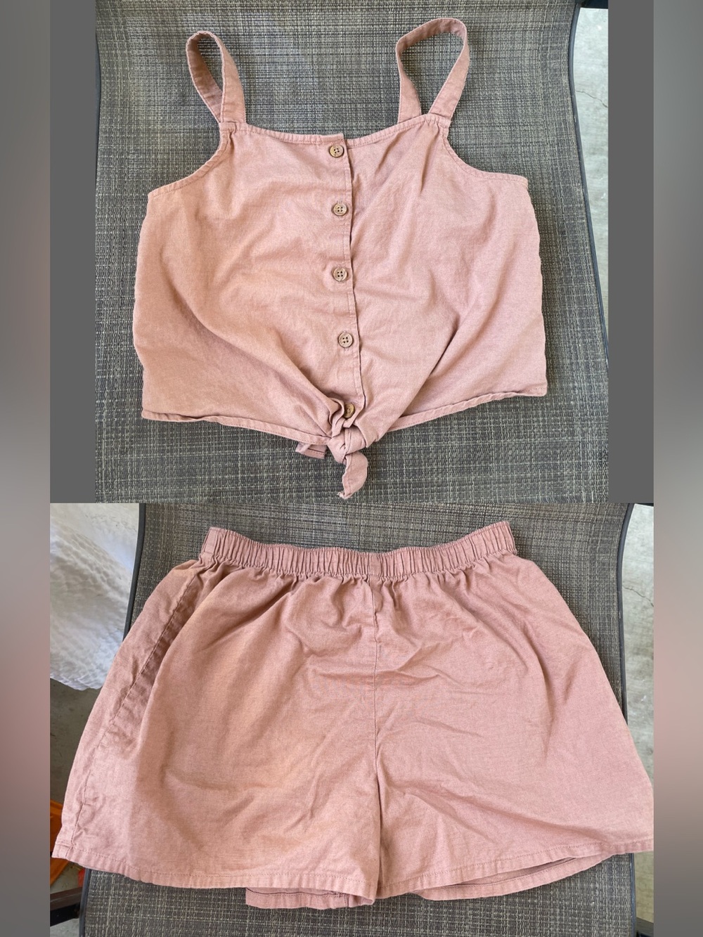 Cotton H&M Matching Set - Top & Elastic Waist Shorts Set